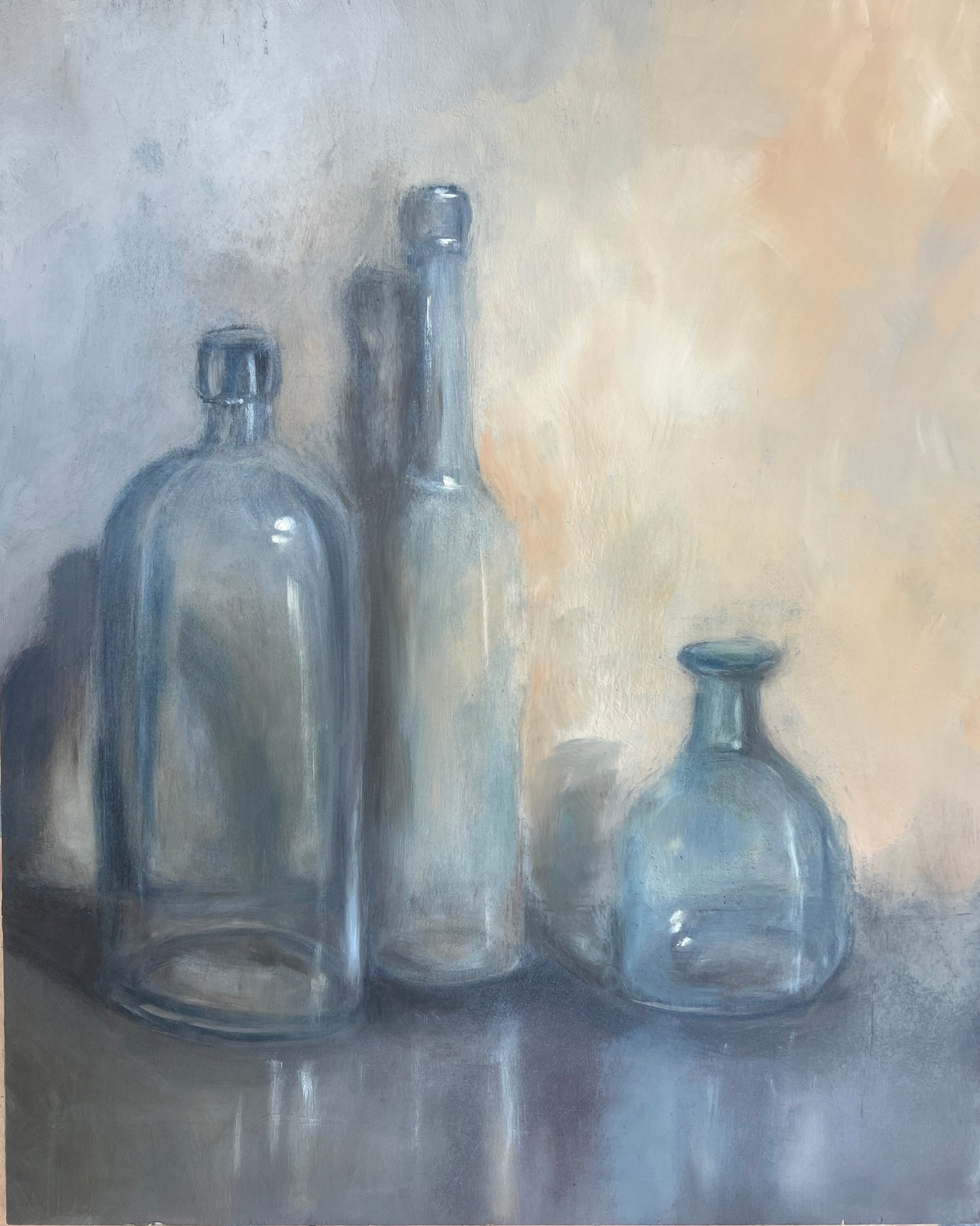 Three Glass Bottles in Gray