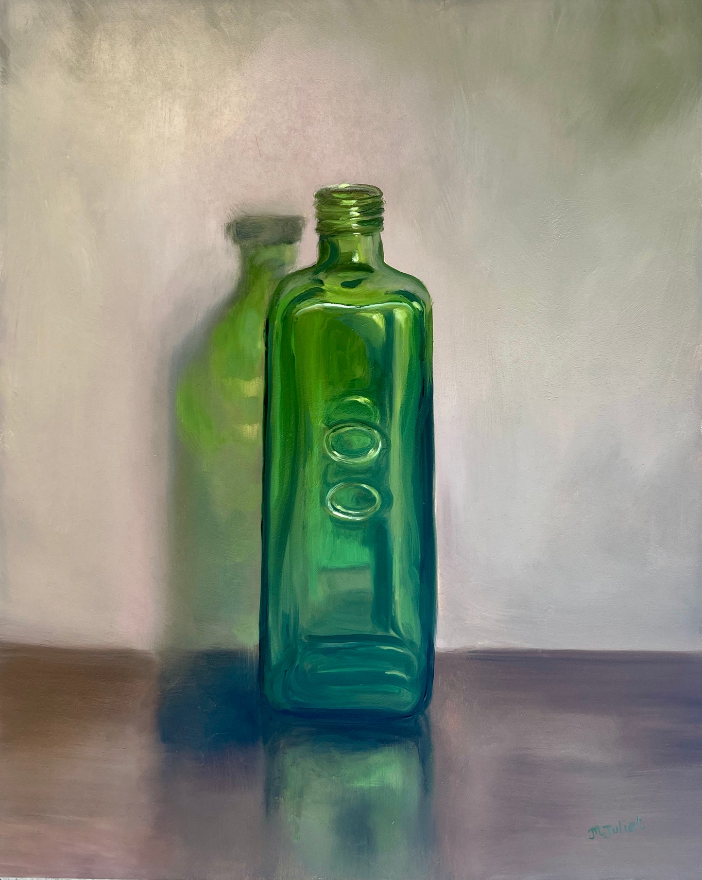Green Olive Oil Bottle