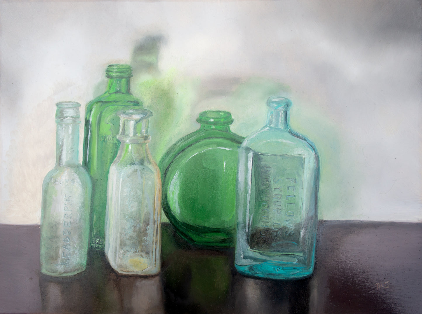 Blue and Green Vintage Bottles